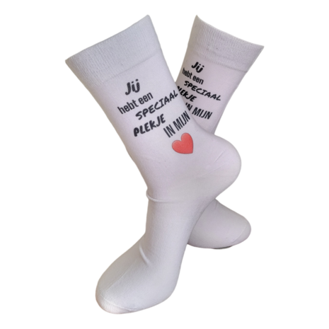 Print Jij hebt een speciaal plekje in mijn hart sokken