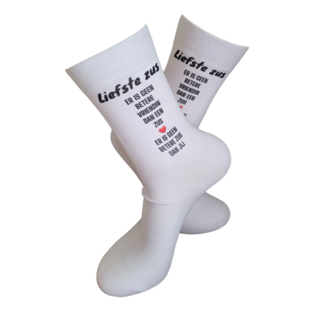 Print Liefste Zus er is geen betere vriendin dan een zus sokken