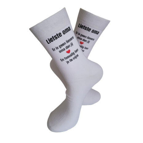 Print Liefste Oma er is er maar 1 de liefste sokken