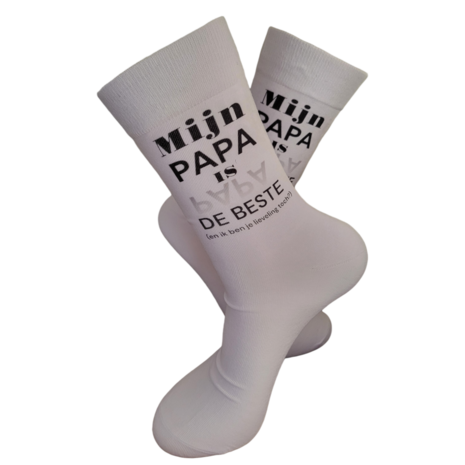 Print Mijn papa is de beste (en ik ben je lieveling toch?) sokken