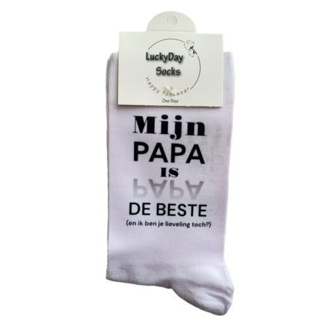 Print Mijn papa is de beste (en ik ben je lieveling toch?) sokken