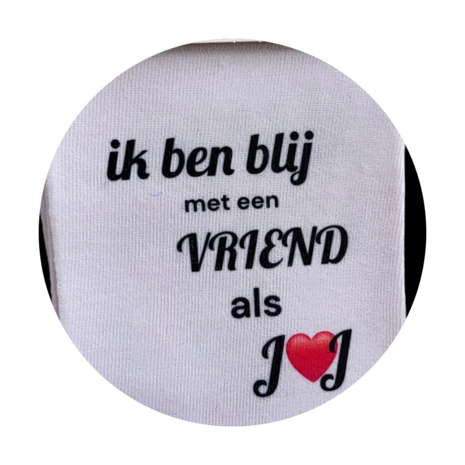 Print Ik ben blij met een vriend als jij sokken