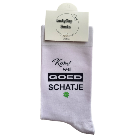 Print Komt wel goed schatje sokken