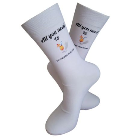 Print All you need is cocktail sokken