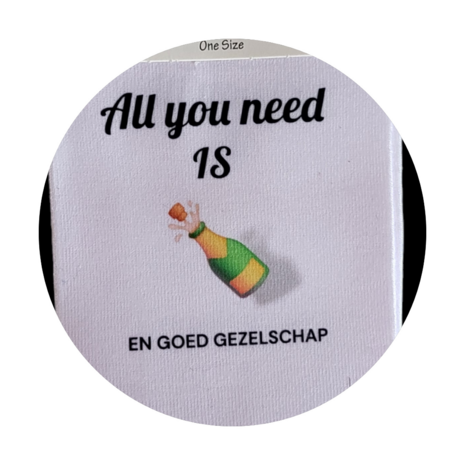 Print All you need is champagne sokken