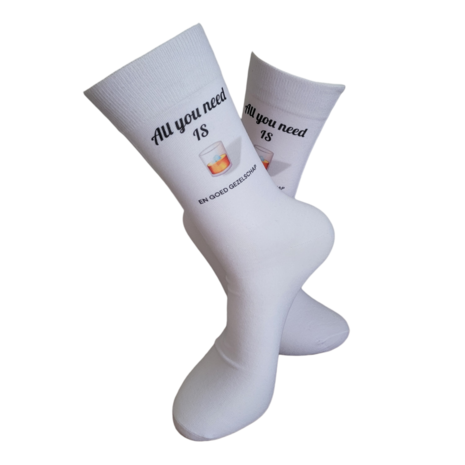 Print All you need is whisky sokken