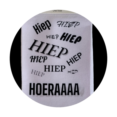 Print Hiep hiep hiep hoeraaa sokken