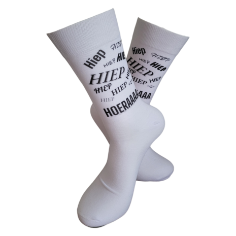 Print Hiep hiep hiep hoeraaa sokken