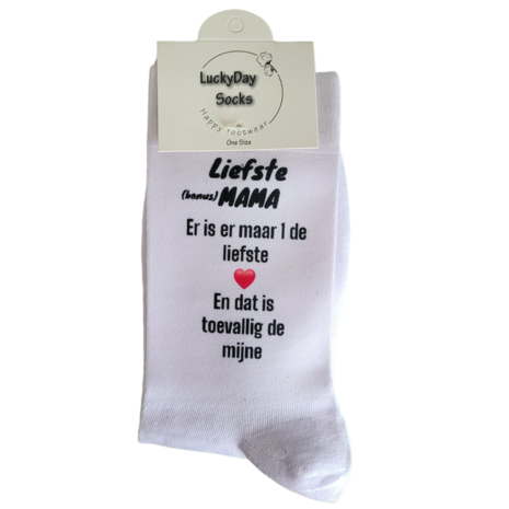 Print liefste bonus mama er is er maar 1 de liefste sokken