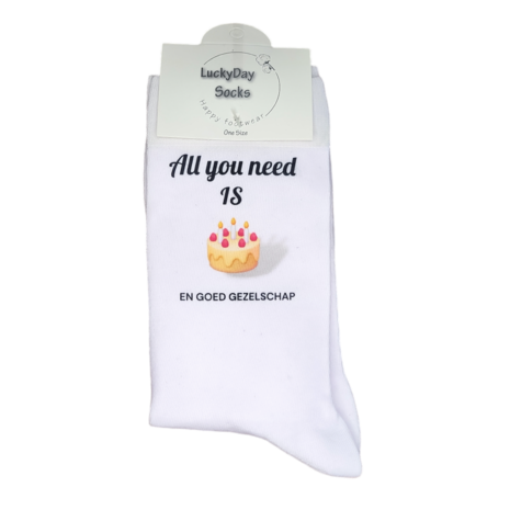 Print All you need is taart sokken