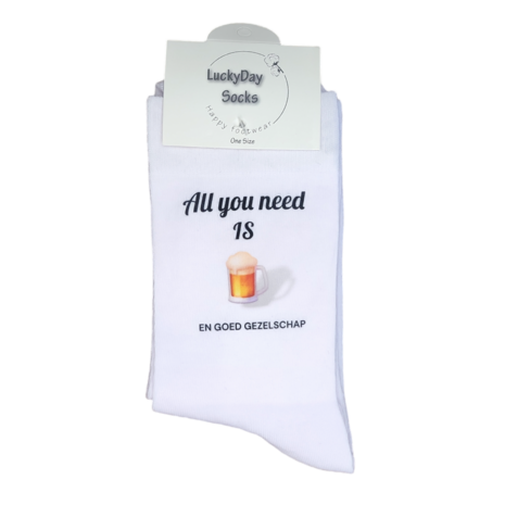 Print All you need is bier sokken