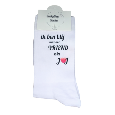 Print Ik ben blij met een vriendin als jij sokken