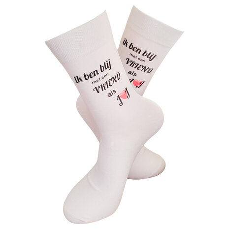 Print Ik ben blij met een vriendin als jij sokken