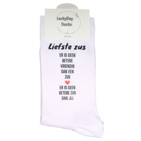 Print Liefste Zus er is geen betere vriendin dan een zus sokken