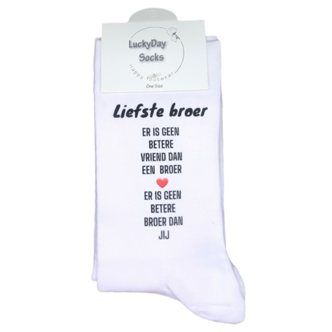Print Liefste Broer er is geen betere vriend dan een broer sokken