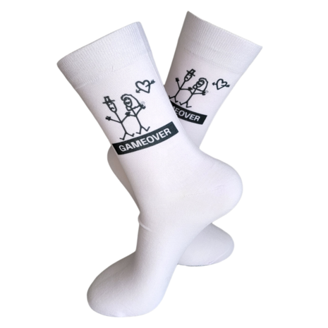 Print Gameover trouwen sokken