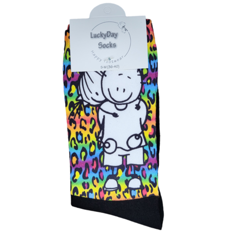 Computerprint Tekening stelletje panter sokken