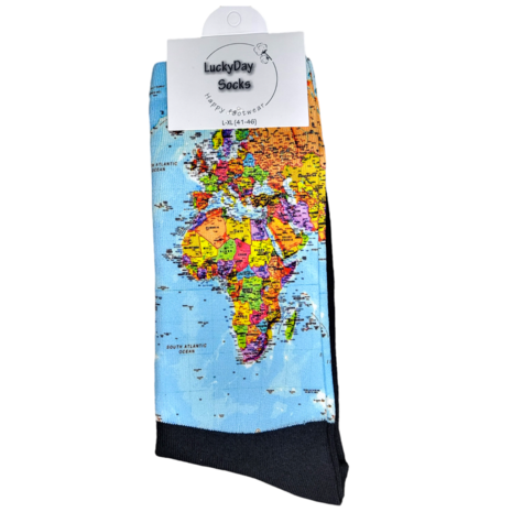 Computerprint Wereldkaart sokken