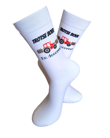 Trotse boer rode tractor sokken 