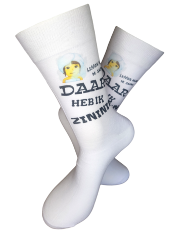 Print Lekker naar de sauna, Daar heb ik zininin sokken
