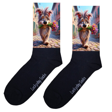 bloemen hond sokken
