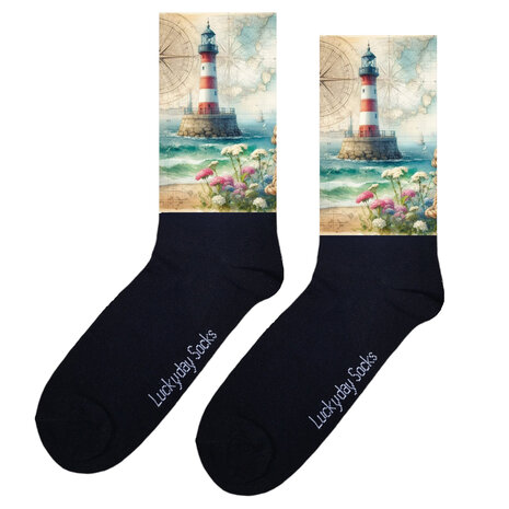 Vuurtoren bloemen sokken