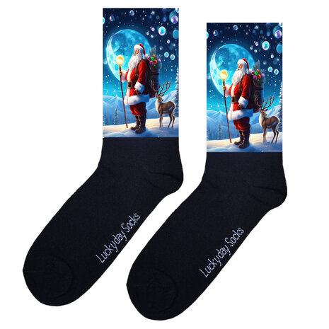 Kerstman zak stok grote maan  sokken