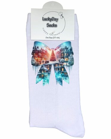 Strik met kerstdorp sokken 