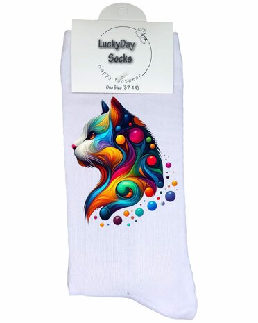 gekleurde kat sokken 