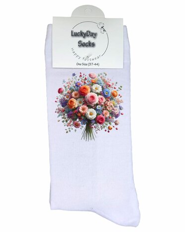 Bos bloemen sokken