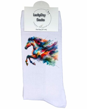 Multi color paard sokken