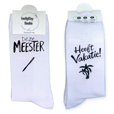 Mismatch sokken voor bedankje meester
