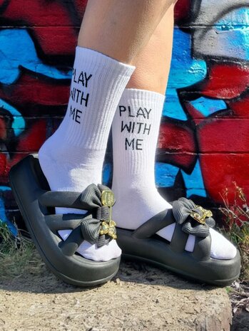 Tennis sport sokken met tekst