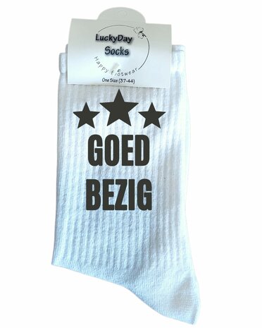 Sport sokken met tekst