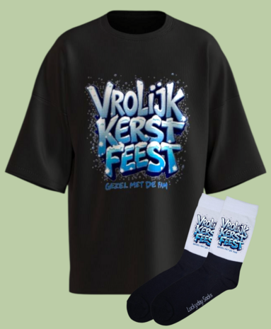 Kerst T-shirt sokken set