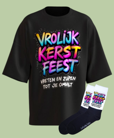 Kerst T-shirt sokken set