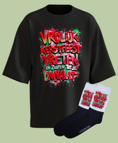 Kerst T-shirt sokken set