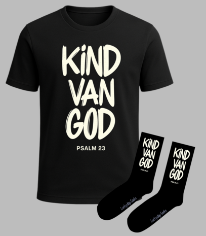 God tekst t-shirt met sokken set