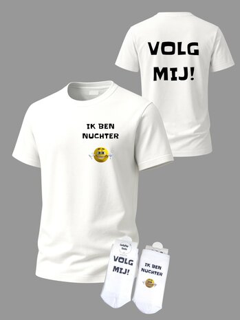 Grappige tekst t-shirt met sokken set
