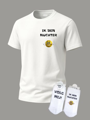 Grappige tekst t-shirt met sokken set