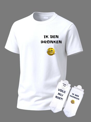 Grappige tekst t-shirt met sokken set