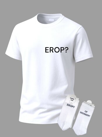 Grappige tekst t-shirt met sokken set