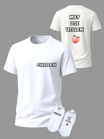 Grappige tekst t-shirt met sokken set