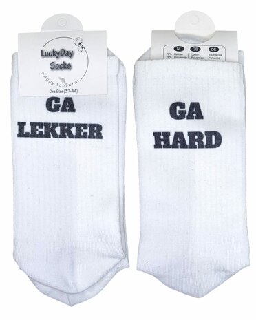 Grappige tekst SET met t-shirt en sokken