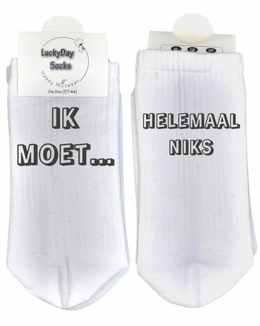 Grappige tekst SET met t-shirt en sokken