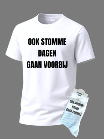 Grappige tekst SET met t-shirt en sokken