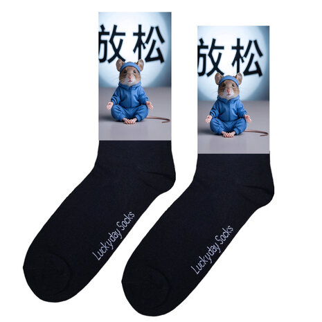 Muis meditatie sokken