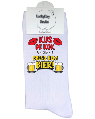 Luxe cadeau schort met sokken