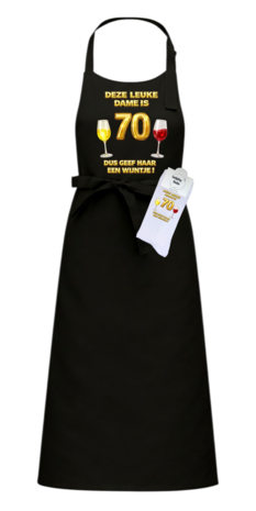 Luxe cadeau schort met sokken
