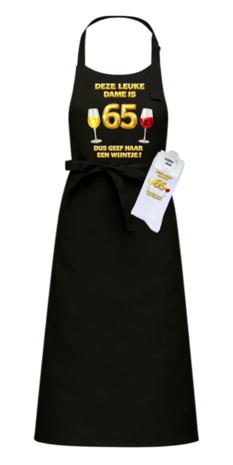 Luxe cadeau schort met sokken